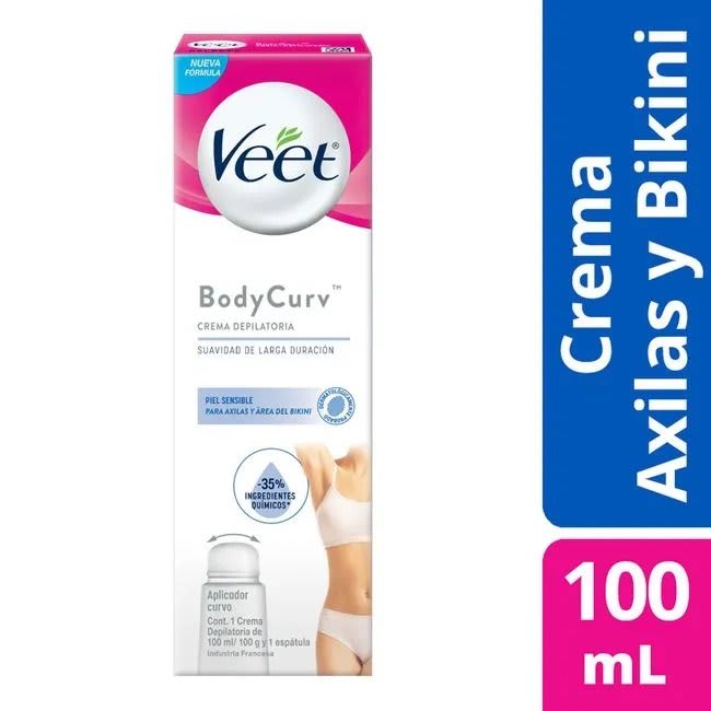 Veet Crema Depilatoria Axila y Bikini Piel Sensible 100 mL