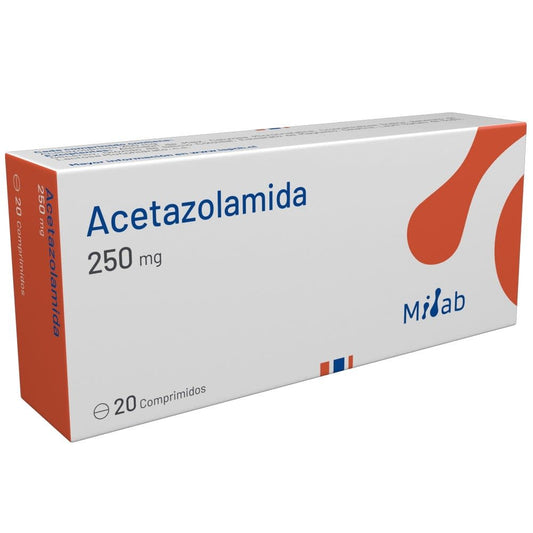 Acetazolamida COM 250mg 20 Comprimidos [MILAB]