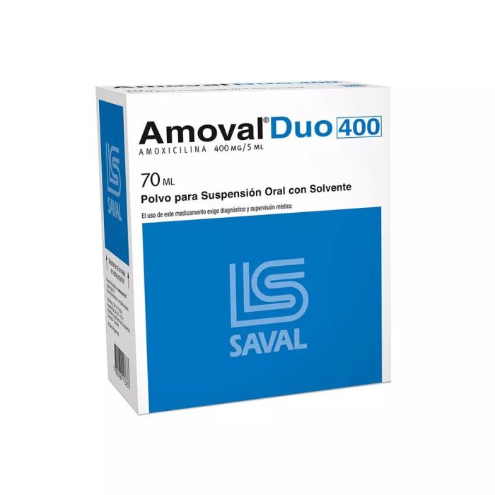 Amoval DUO susp 400mg/5mL 70 mL