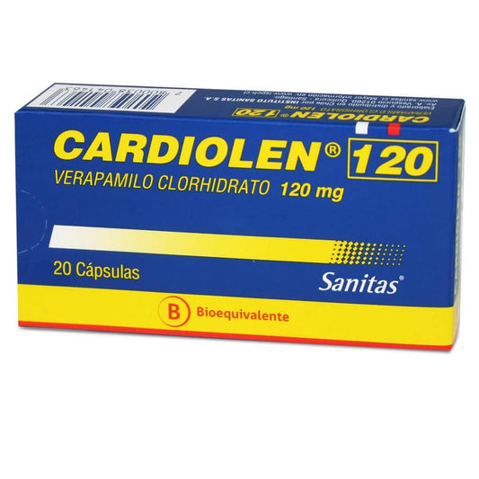 Cardiolen CAP 120mg (Verapamilo) 20 Capsulas [SANITAS]