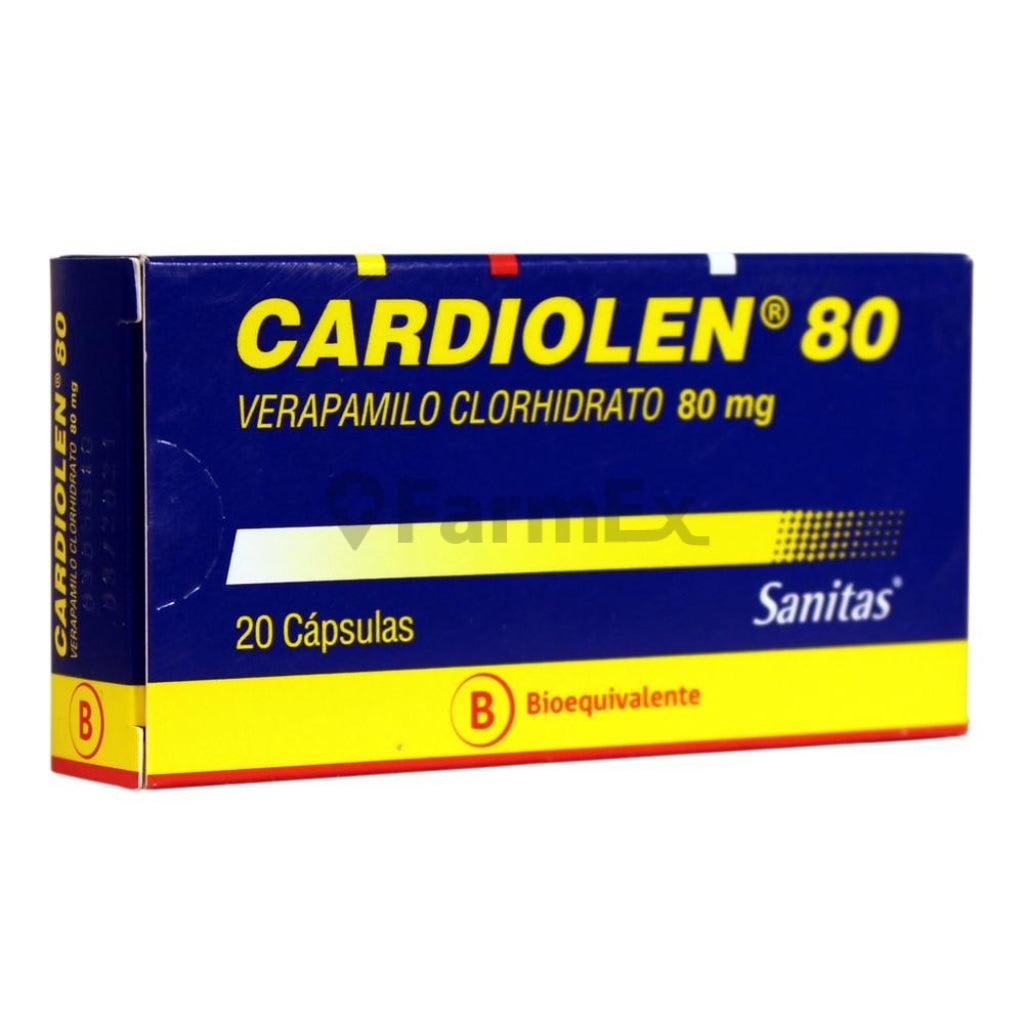 Cardiolen CAP 80 mg (Verapamilo) 20 Capsulas [SANITAS]
