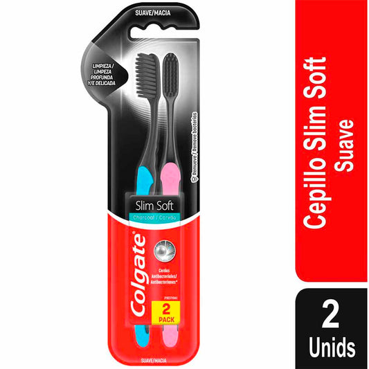 Cepillo Dentalcolgate Slim Soft Carbon 2U Colgate