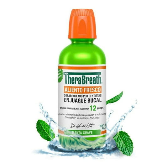 ENJUAGUE BUCAL THERA BREATH MILD MINT VERDE 473ML