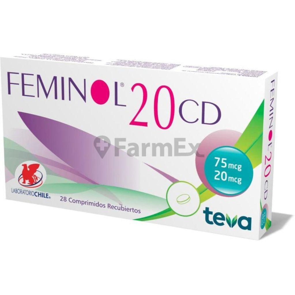 Feminol 20CD x 28 Compr Recubiertos
