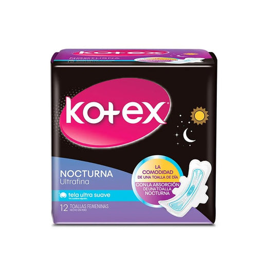 Kotex nocturna 12 toallas femeninas